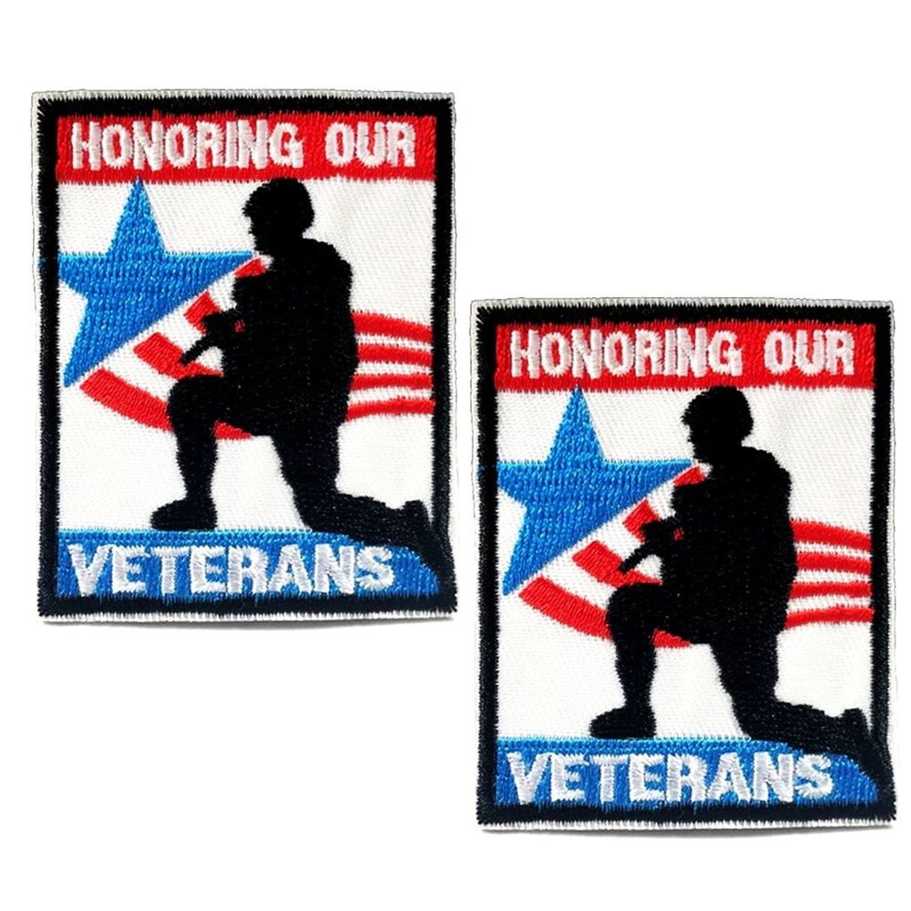 HONORING VETERANS PATCHES EASY IRON ON BADGES